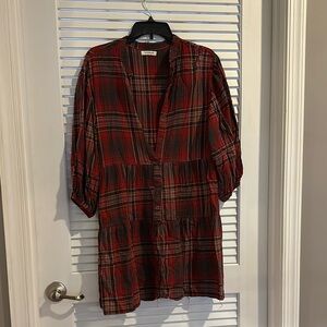 Max Studio Red and Black Plaid Dress